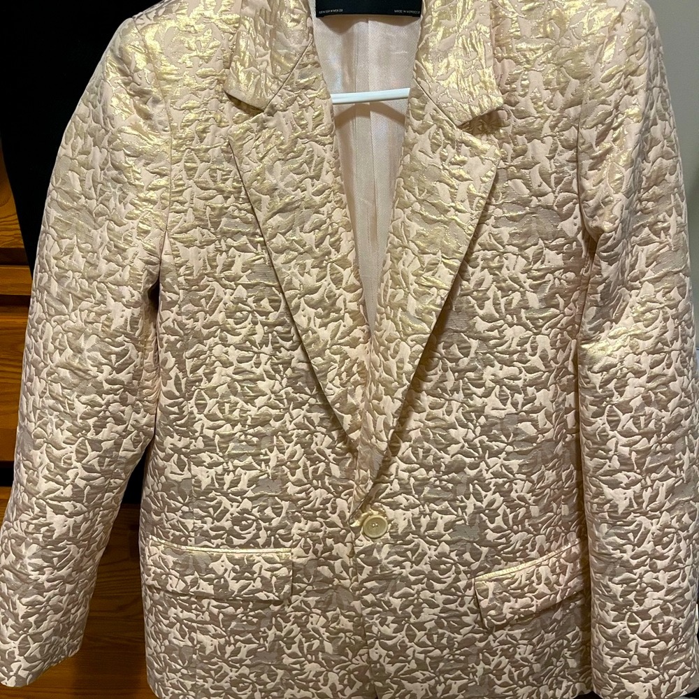 Zara Textured Cream Blazer